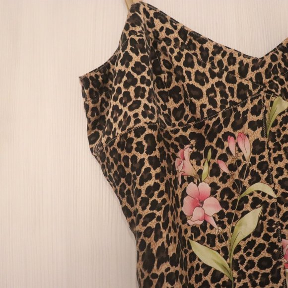 Y2K Silk Leopard Print with Floral Detail Camisole - Picture 4 of 7